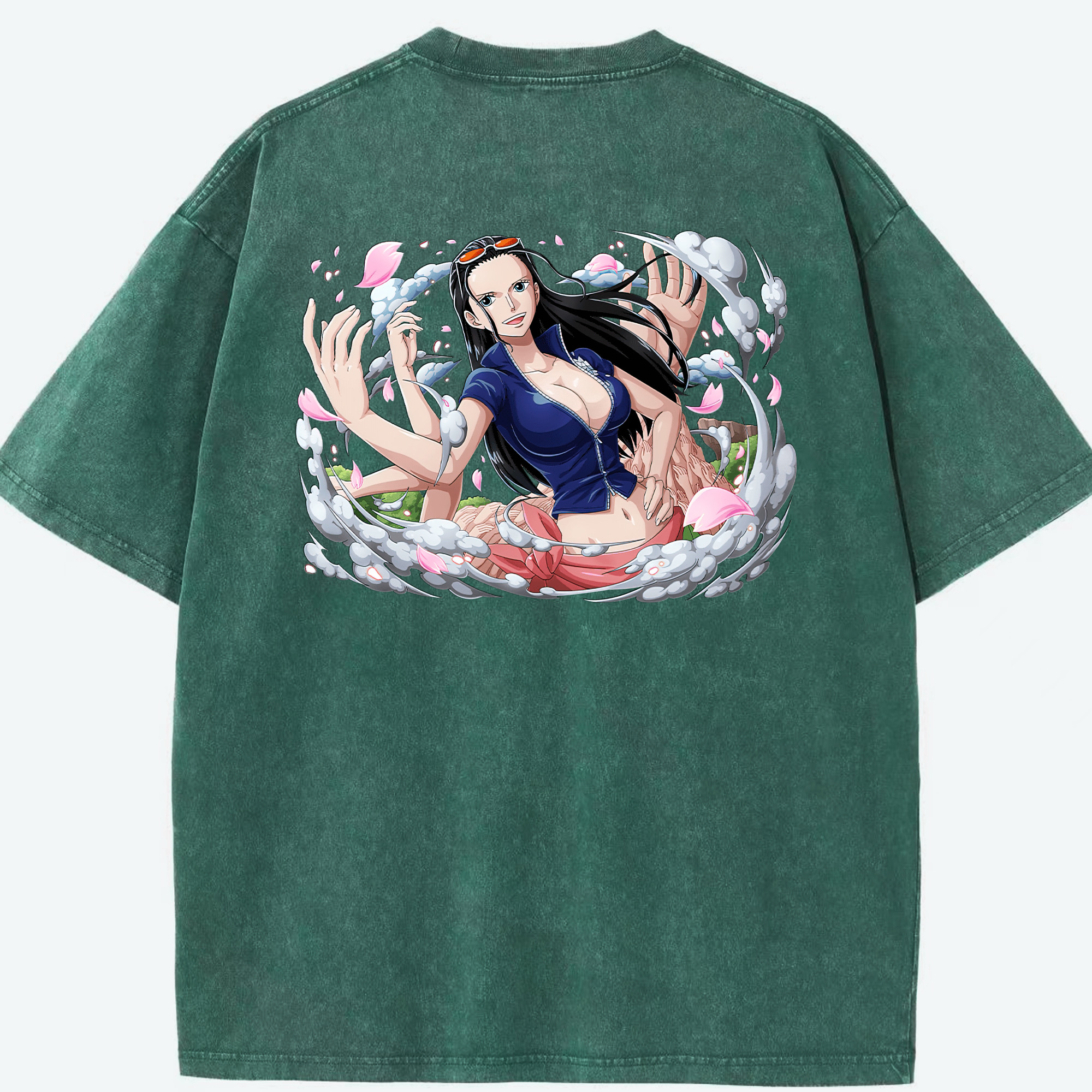 ワンピース ニコ・ロビン ONE PIECE Nico Robin 綿100% ヴィンテージ風 半袖Tシャツ（背面プリント）